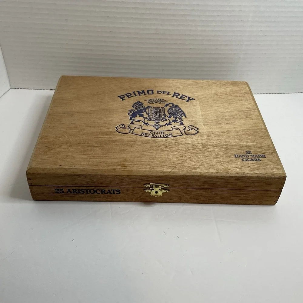 Cigar Box 'Primo Del Rey' 25 Aristocrats Hand Made Club Selection Wood Empty Box